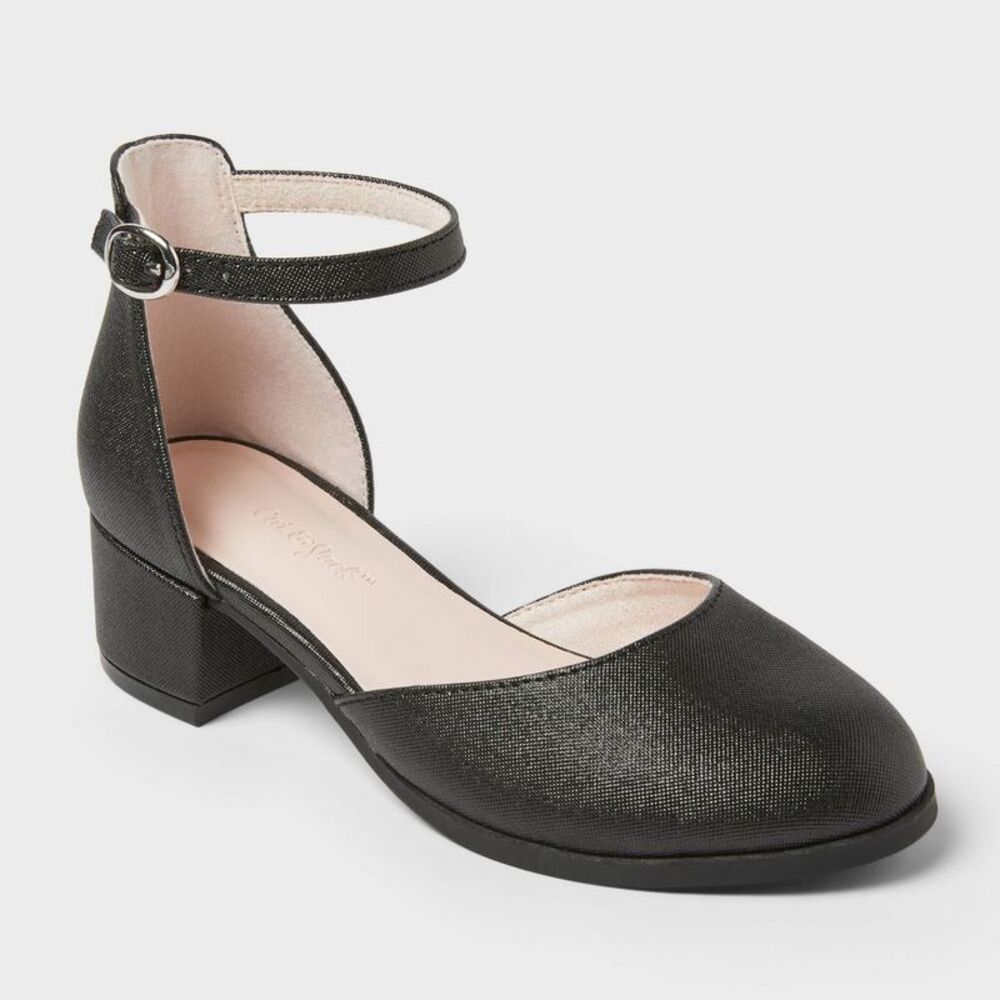 Kids' Hazel Ankle Strap Block Heel Dress Shoes - art class Black 1